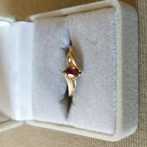 10k gold January birthstone ring.